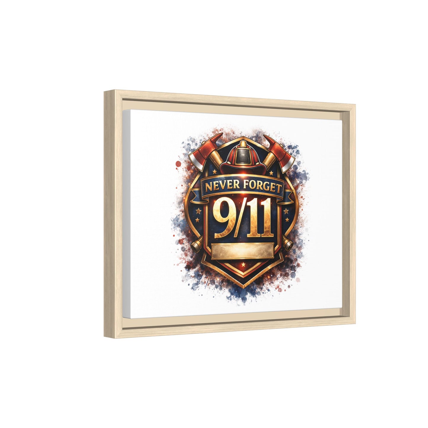 Framed Matte Canvas — 'Never Forget 9/11' Memorial Wall Art