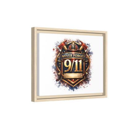 Framed Matte Canvas — 'Never Forget 9/11' Memorial Wall Art