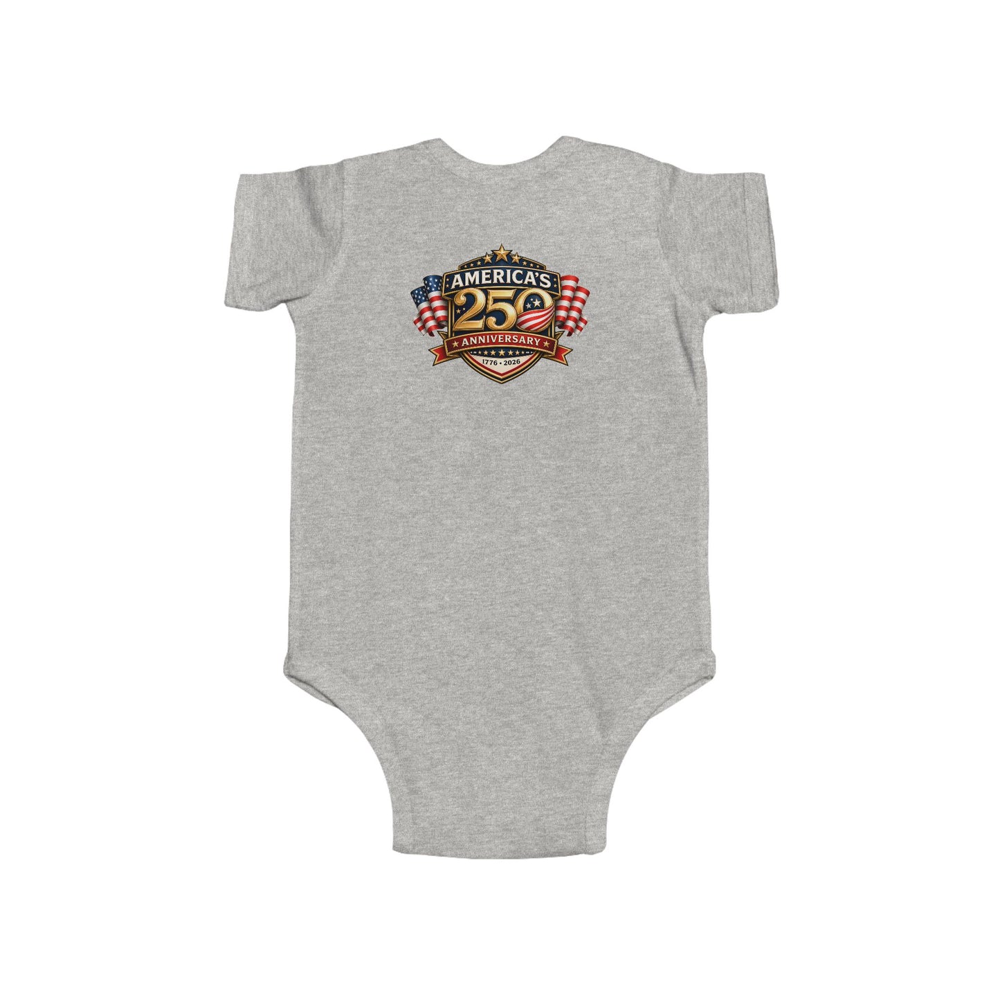Infant Bodysuit - "America's 25th Anniversary" Patriotic Baby Onesie (USA Flag Emblem)