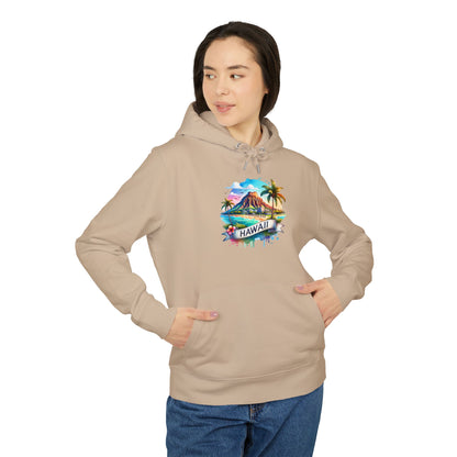 Hawaii Watercolor Hoodie — Tropical Island Palm Beach Pullover