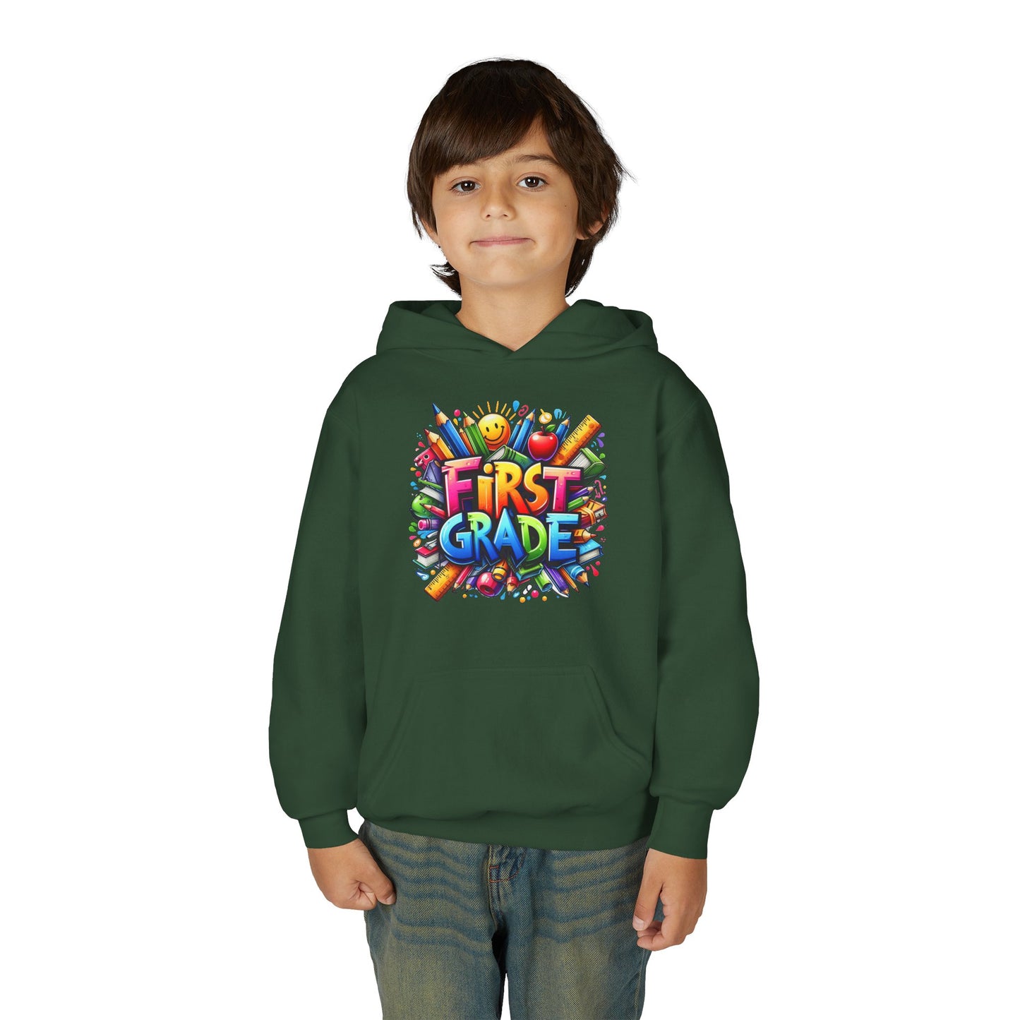 First Grade Kids Hoodie – Colorful Back-to-School Sweatshirt