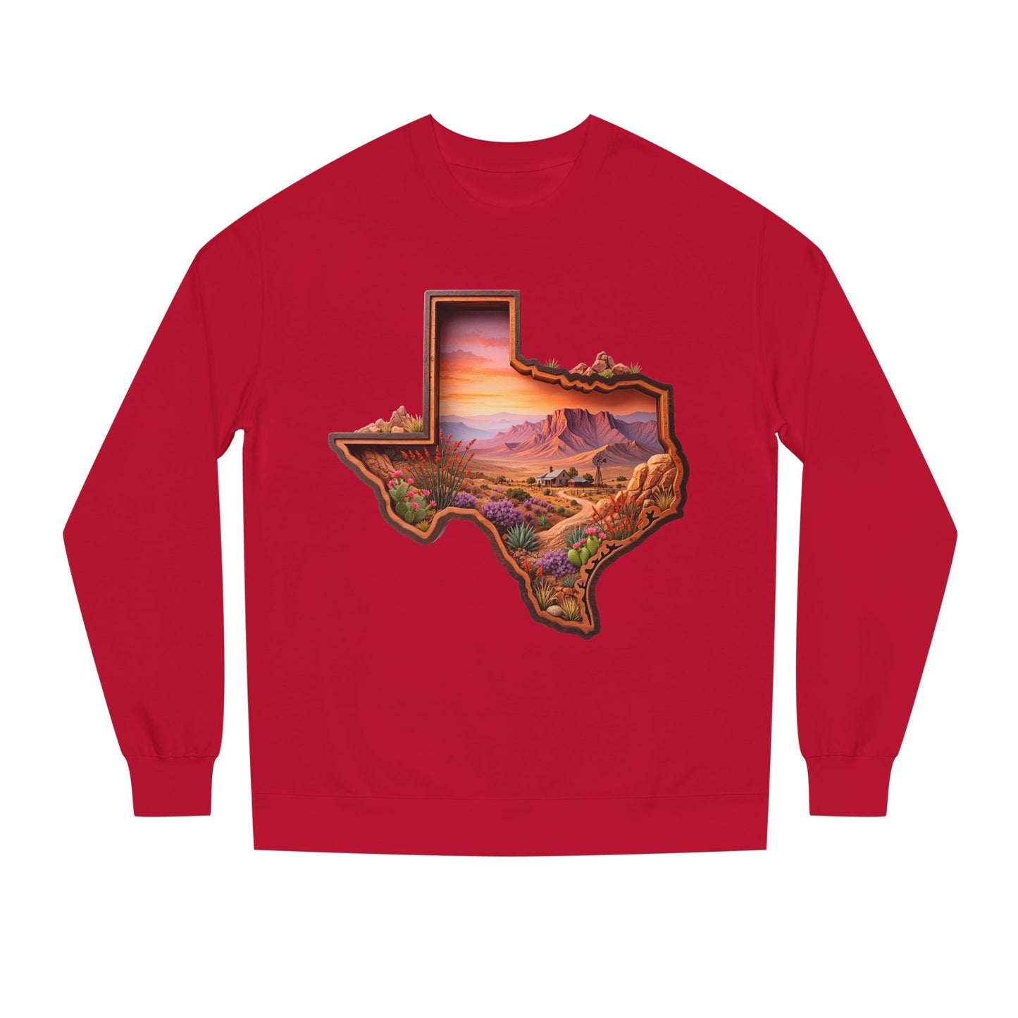 Texas Sunset Crewneck Sweatshirt — Scenic Lone Star State Landscape