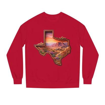 Texas Sunset Crewneck Sweatshirt — Scenic Lone Star State Landscape
