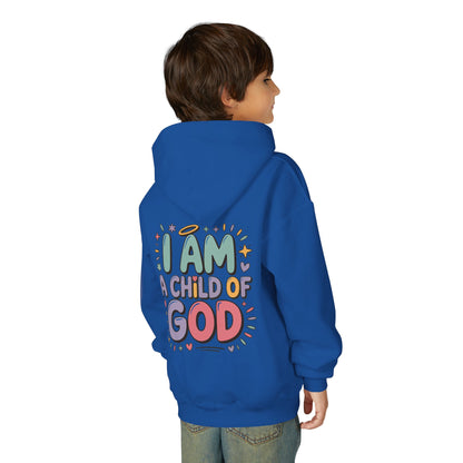 Youth Hoodie — "I Am a Child of God" Inspirational Kids Hooded Sweatshirt