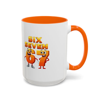 Six Seven Cartoon Number Coffee Mug - Fun Math Teacher Gift (11/15oz)