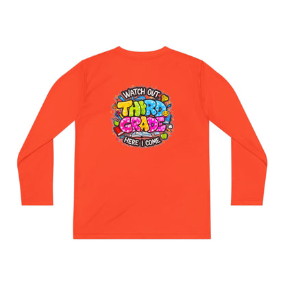 Youth Long Sleeve Tee — "Watch Out Third Grade Here I Come" Back-to-School Shirt