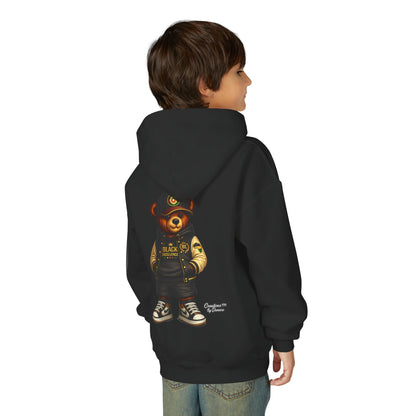 Youth Teddy Bear Hoodie — Cool Streetwear Bear Graphic Sweatshirt
