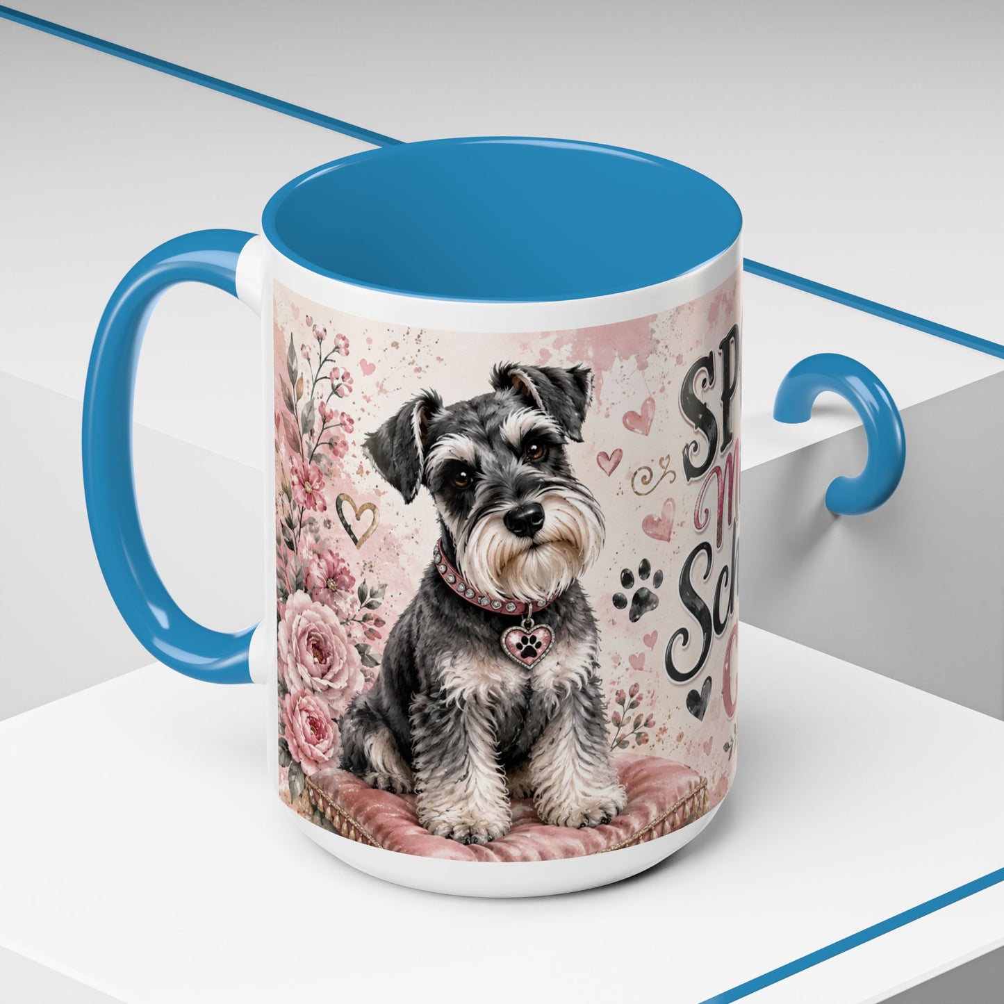 Spoiled Miniature Schnauzer Club Accent Coffee Mug — Cute Dog Mom Gift