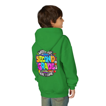 Second Grade Kids' Hoodie - "Watch Out Second Grade Here I Come" Back-to-School Sweatshirt