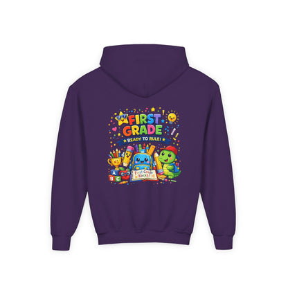 First Grade Hoodie - "First Grade Ready To Rule" Kids Back-to-School Sweatshirt