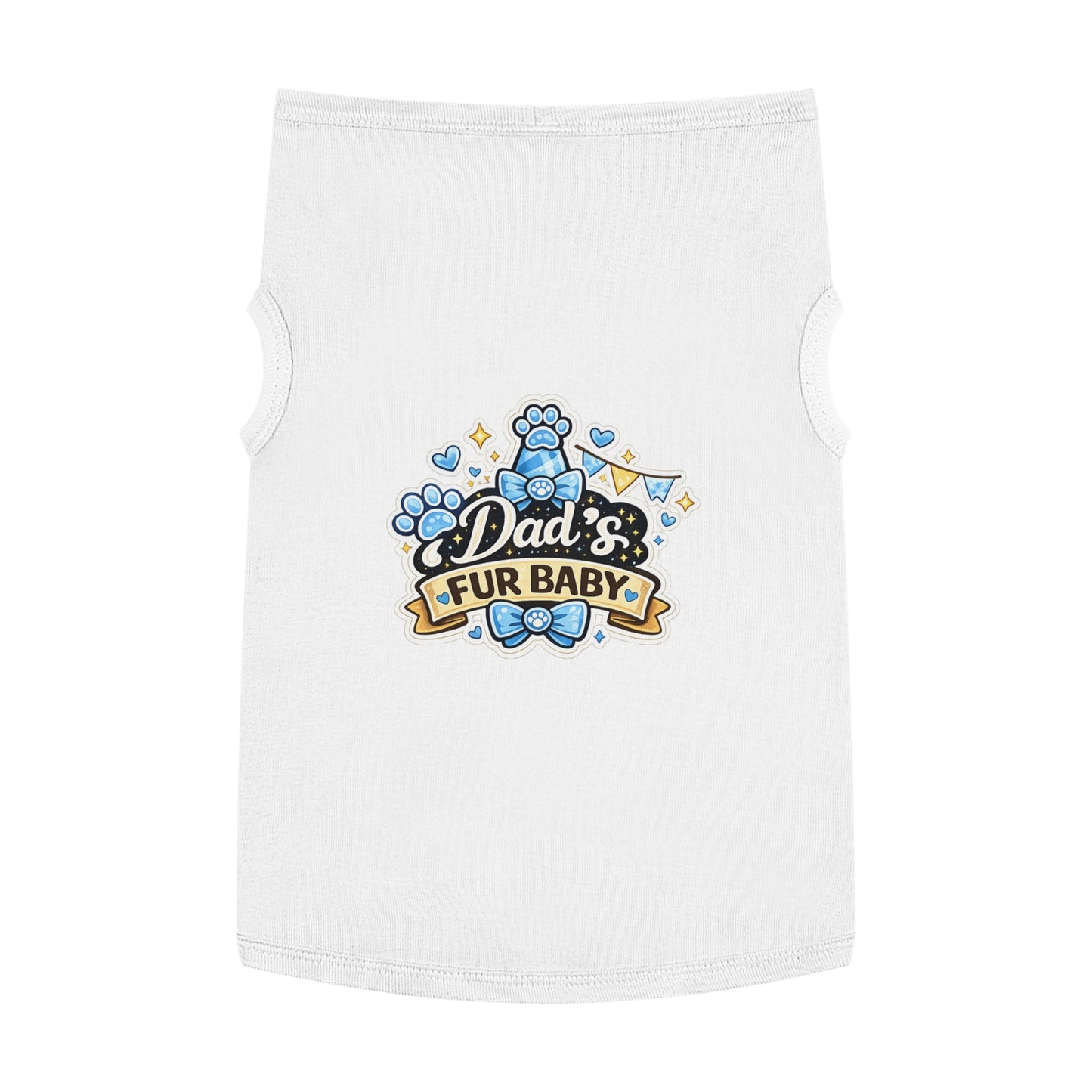 Pet Tank Top — “Dad’s Fur Baby” Cute Paw-Print Dog/Cat Shirt for Father’s Day & Pet Parents