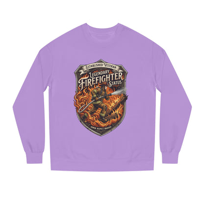Legendary Firefighter Status Sweatshirt — Established Veteran Badge Crewneck