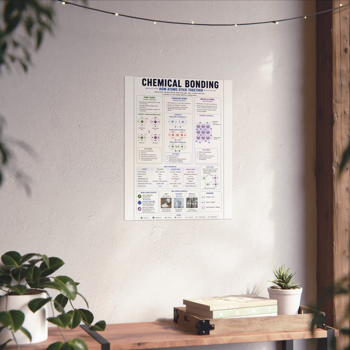Chemical Bonding Educational Poster — Fine Art Science Print