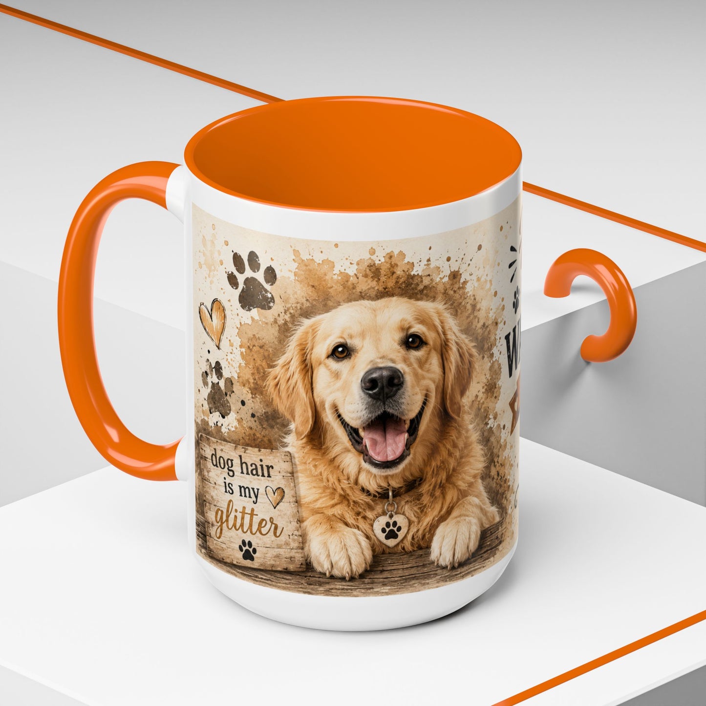 Dog Lover Coffee Mug — "Happiness is a Wet Nose, Wagging Tail" Accent Mug