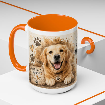Dog Lover Coffee Mug — "Happiness is a Wet Nose, Wagging Tail" Accent Mug