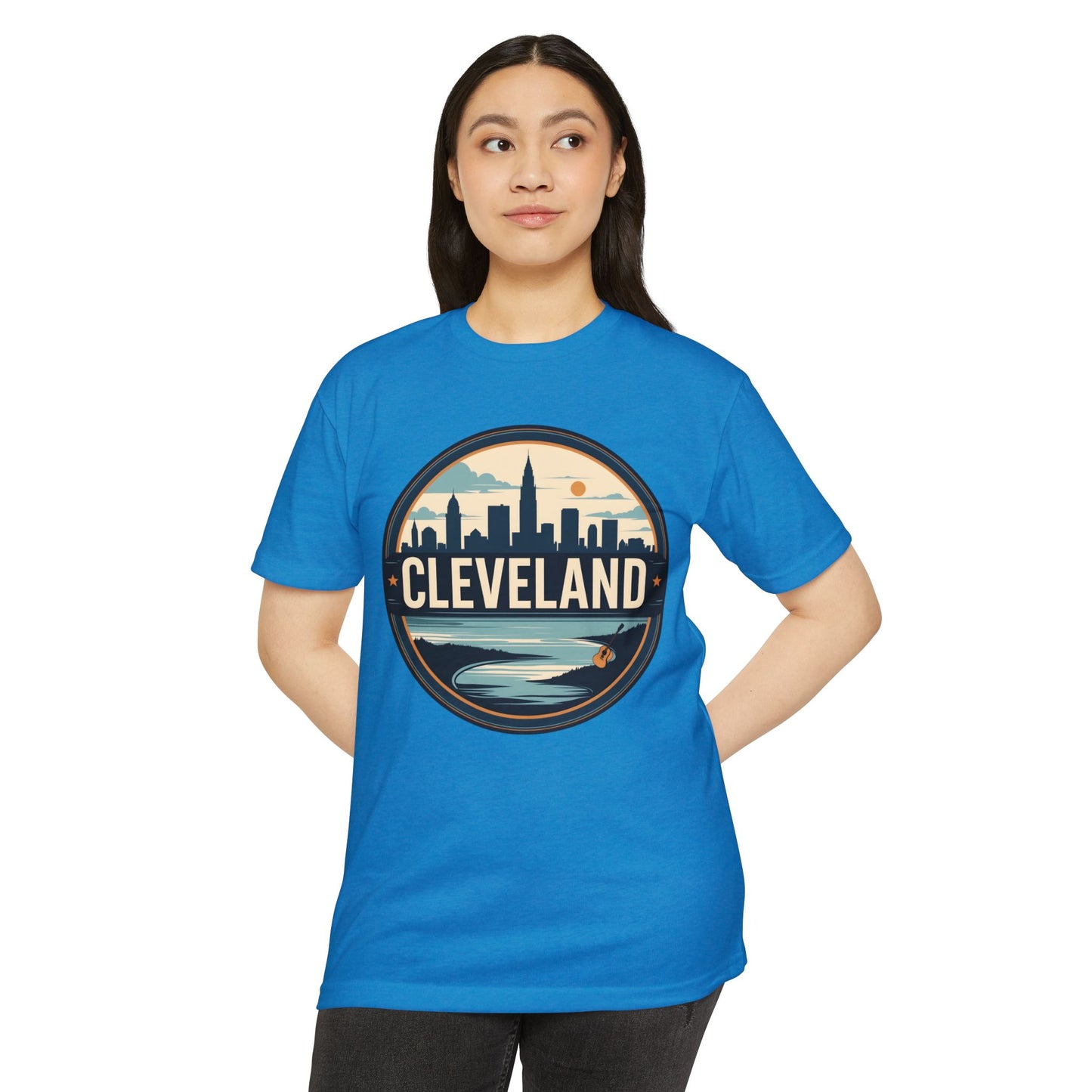 Cleveland Skyline T-Shirt — Retro Waterfront City Graphic