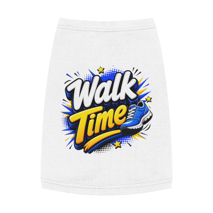 Pet Tank Top — "Walk Time" Graphic Dog Shirt, Walking & Outdoor Dog Apparel