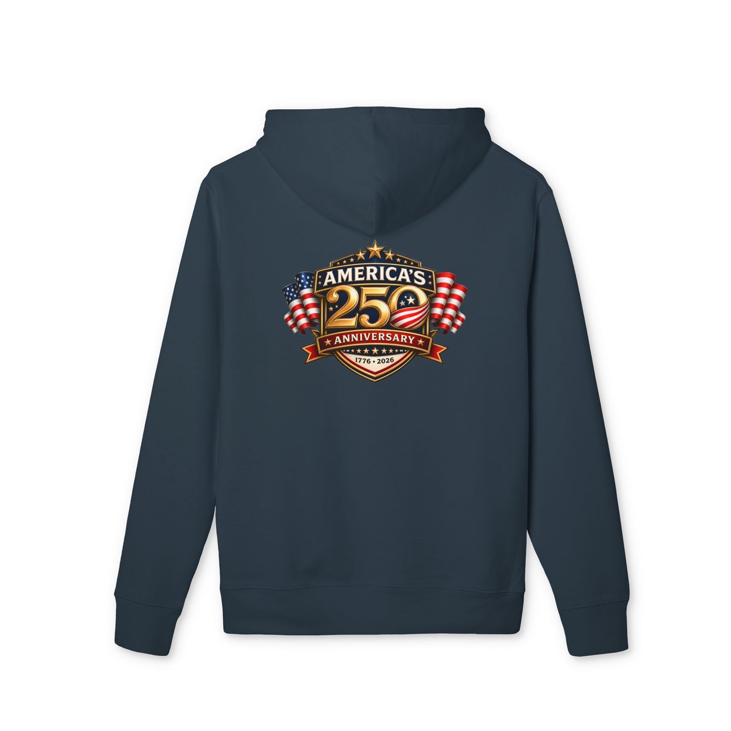 25th Anniversary America Logo Hoodie - Patriotic American Flag Crewneck