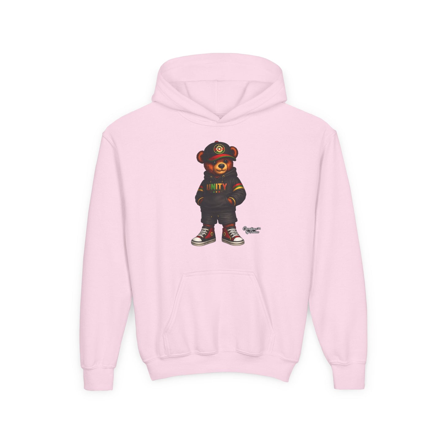 Youth Hoodie — Cool Streetwear Bear Graphic “UNITY”