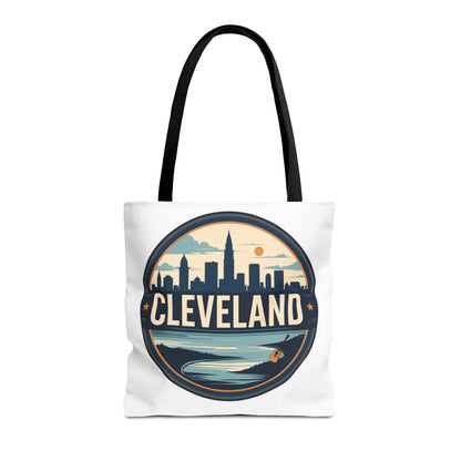 Cleveland Skyline Tote Bag — Vintage Cityscape Beach Design
