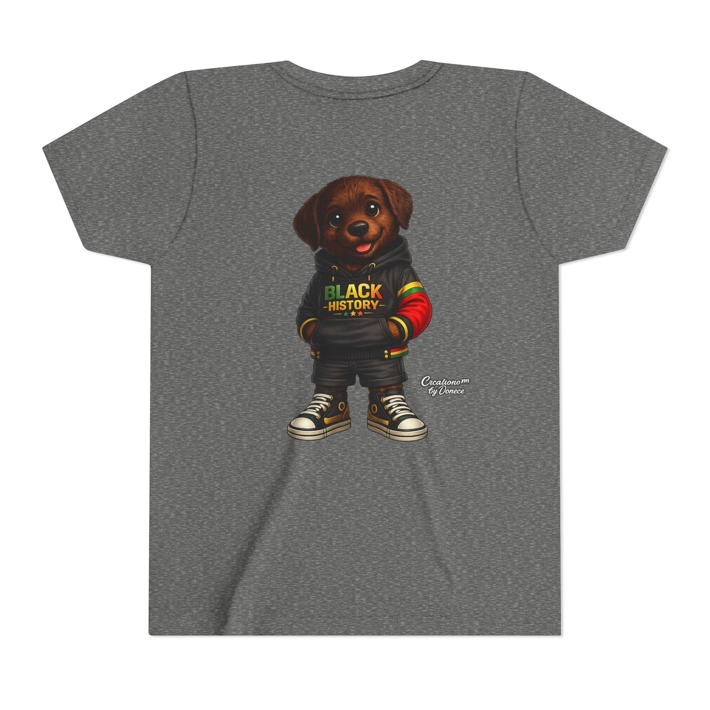 Youth Tee — Cute Puppy 'Black History' Graphic Shirt
