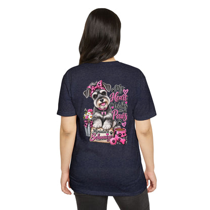 Miniature Schnauzer T-Shirt - "My Heart Walks on Paws" Cute Dog Tee
