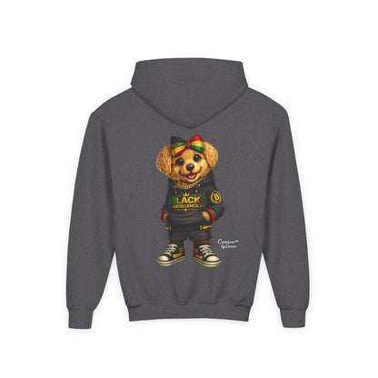 Youth Hoodie — Black Excellence Bear Graphic Sweatshirt (Kids)