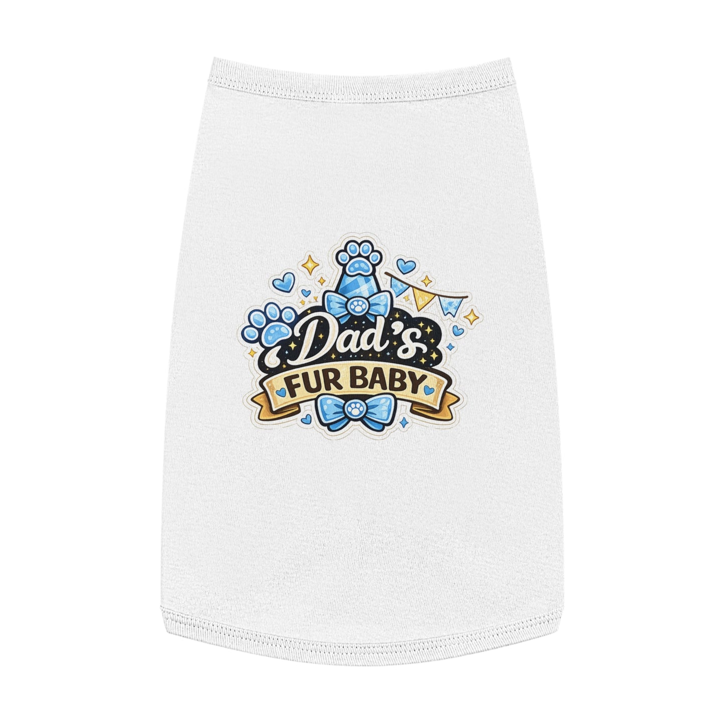 Pet Tank Top — “Dad’s Fur Baby” Cute Paw-Print Dog/Cat Shirt for Father’s Day & Pet Parents