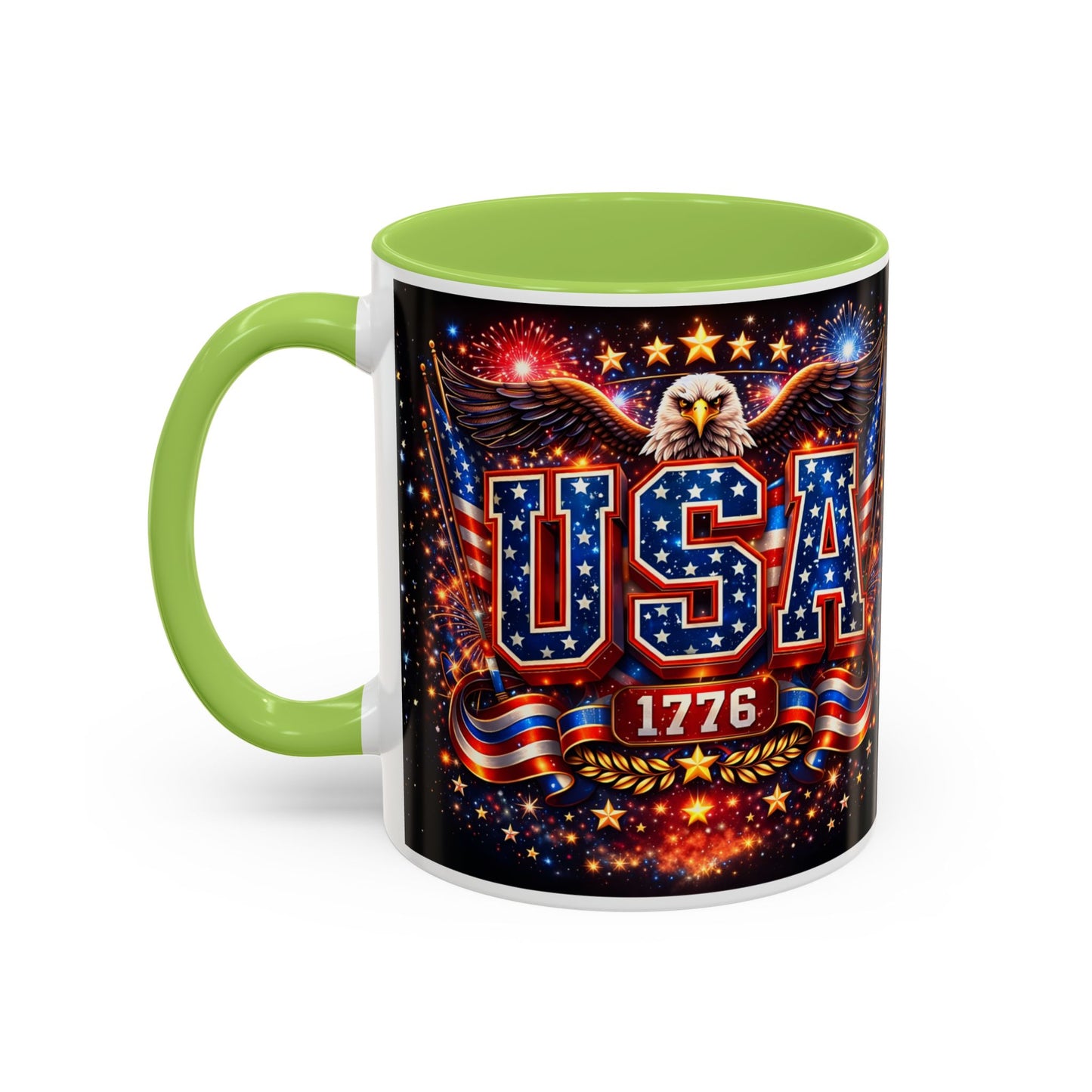 USA Eagle Coffee Mug – Patriotic 1776 Accent Mug (11/15oz)