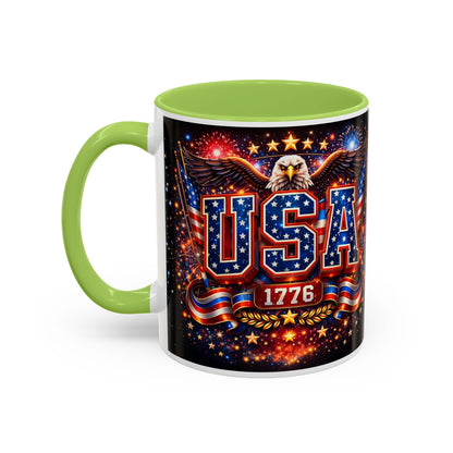 USA Eagle Coffee Mug – Patriotic 1776 Accent Mug (11/15oz)