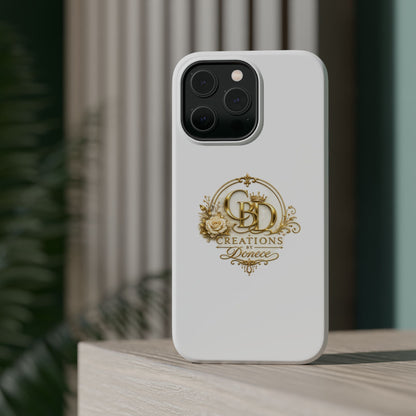 Magnetic Impact-Resistant Phone Case — Gold Floral Crest Logo