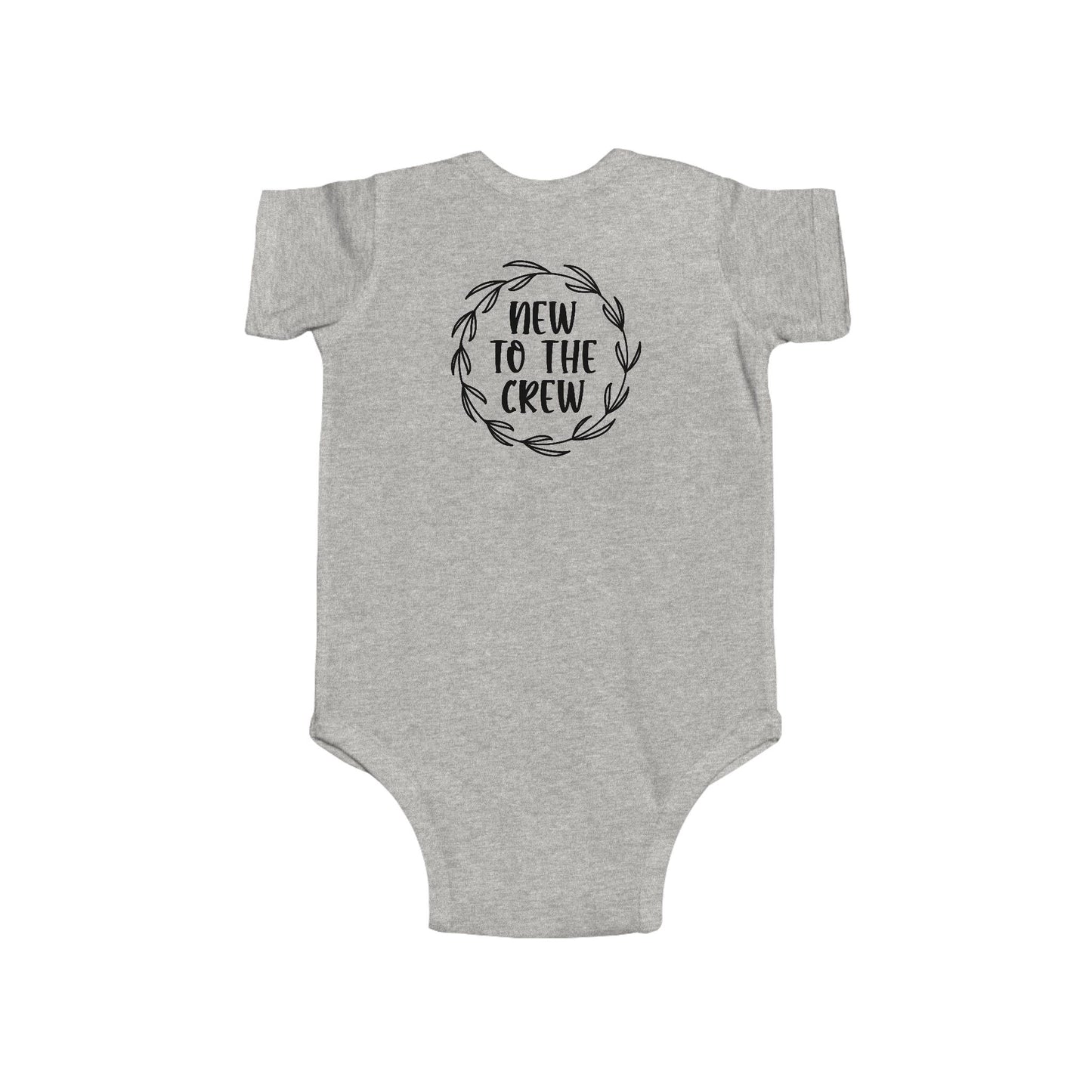 New to the Crew Infant Bodysuit – Baby Announcement Onesie with Wreath Design