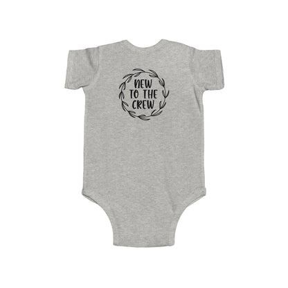 New to the Crew Infant Bodysuit – Baby Announcement Onesie with Wreath Design