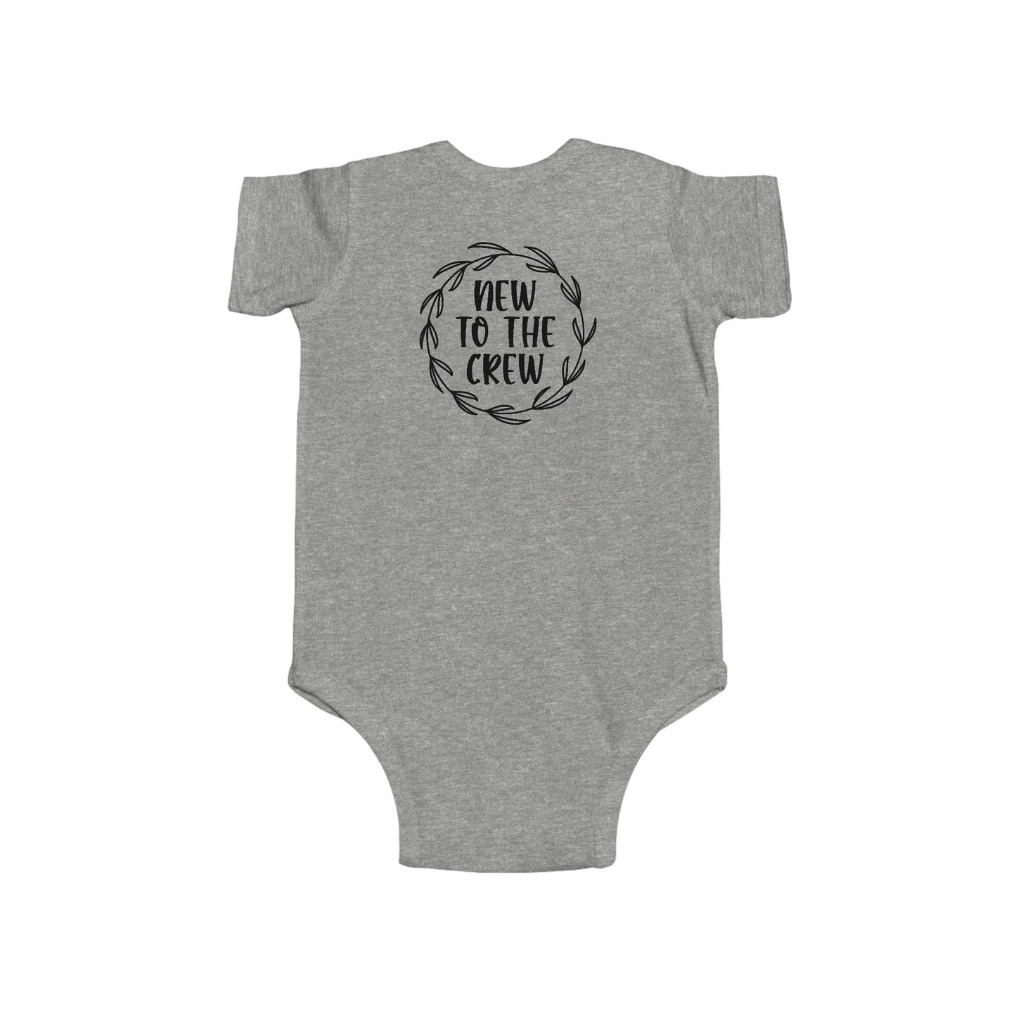 New to the Crew Infant Bodysuit – Baby Announcement Onesie with Wreath Design