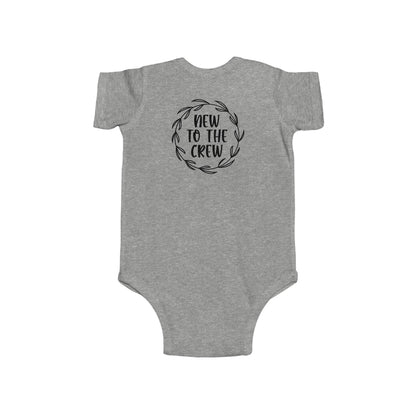 New to the Crew Infant Bodysuit – Baby Announcement Onesie with Wreath Design