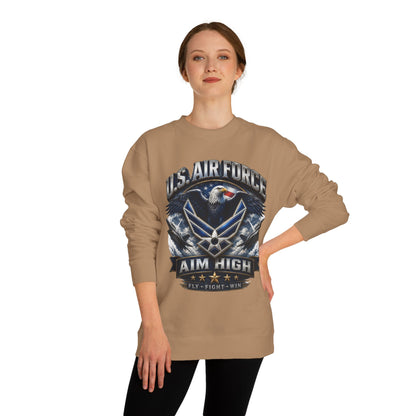Air Force Crewneck Sweatshirt — "U.S. Air Force Aim High" Military Logo Pullover