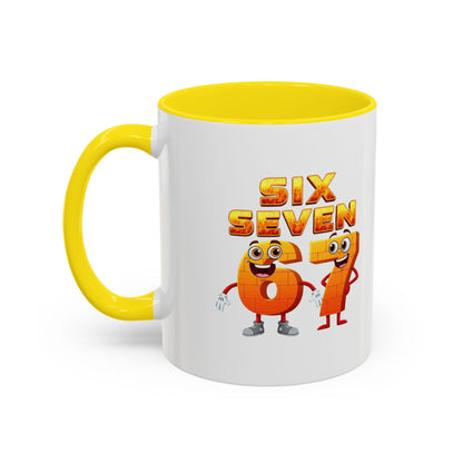 Six Seven Cartoon Number Coffee Mug - Fun Math Teacher Gift (11/15oz)