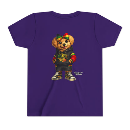Youth Tee — Black History Queen Bear Graphic T-Shirt
