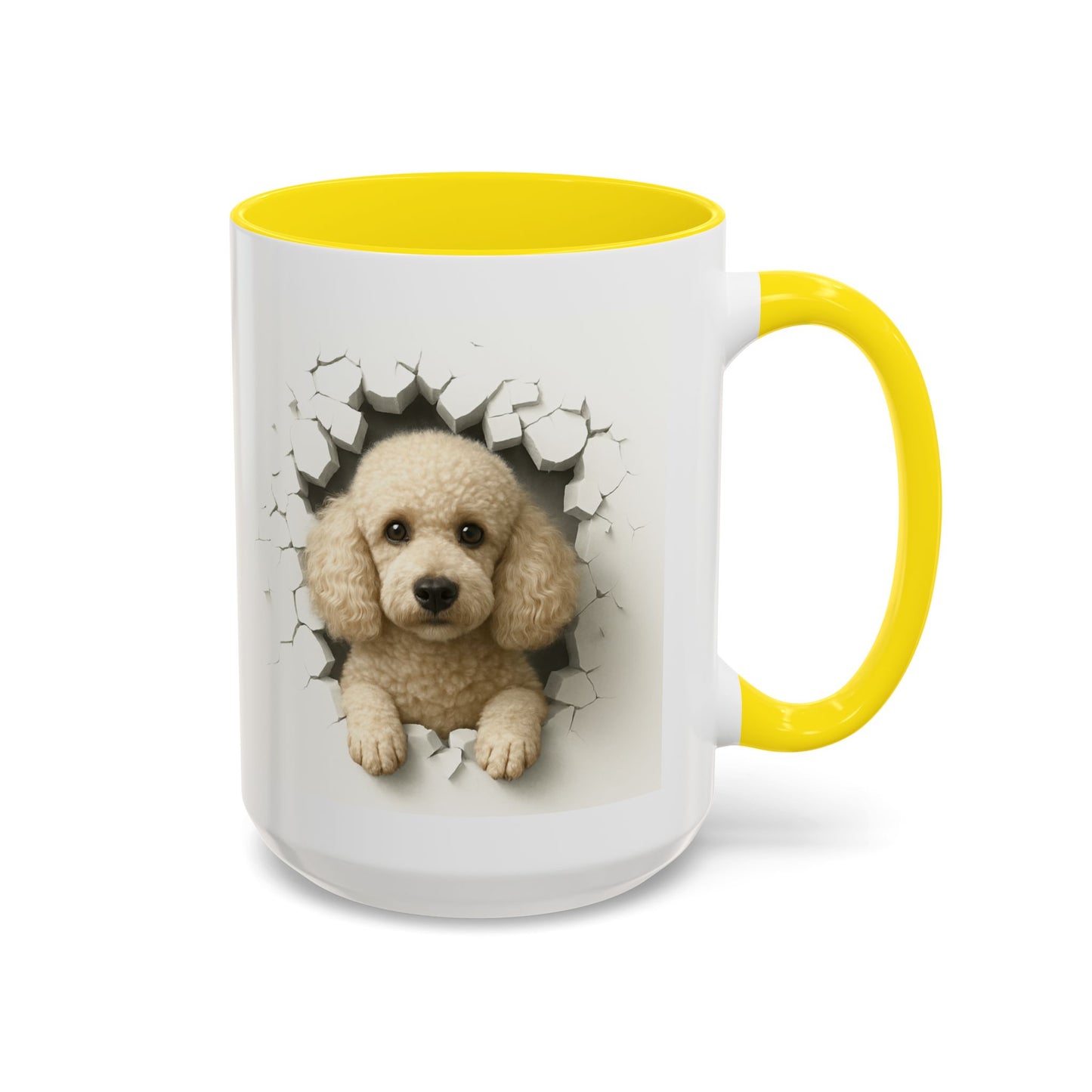 Poodle Peeking Accent Coffee Mug – Cute Dog Lover Gift (11/15oz)