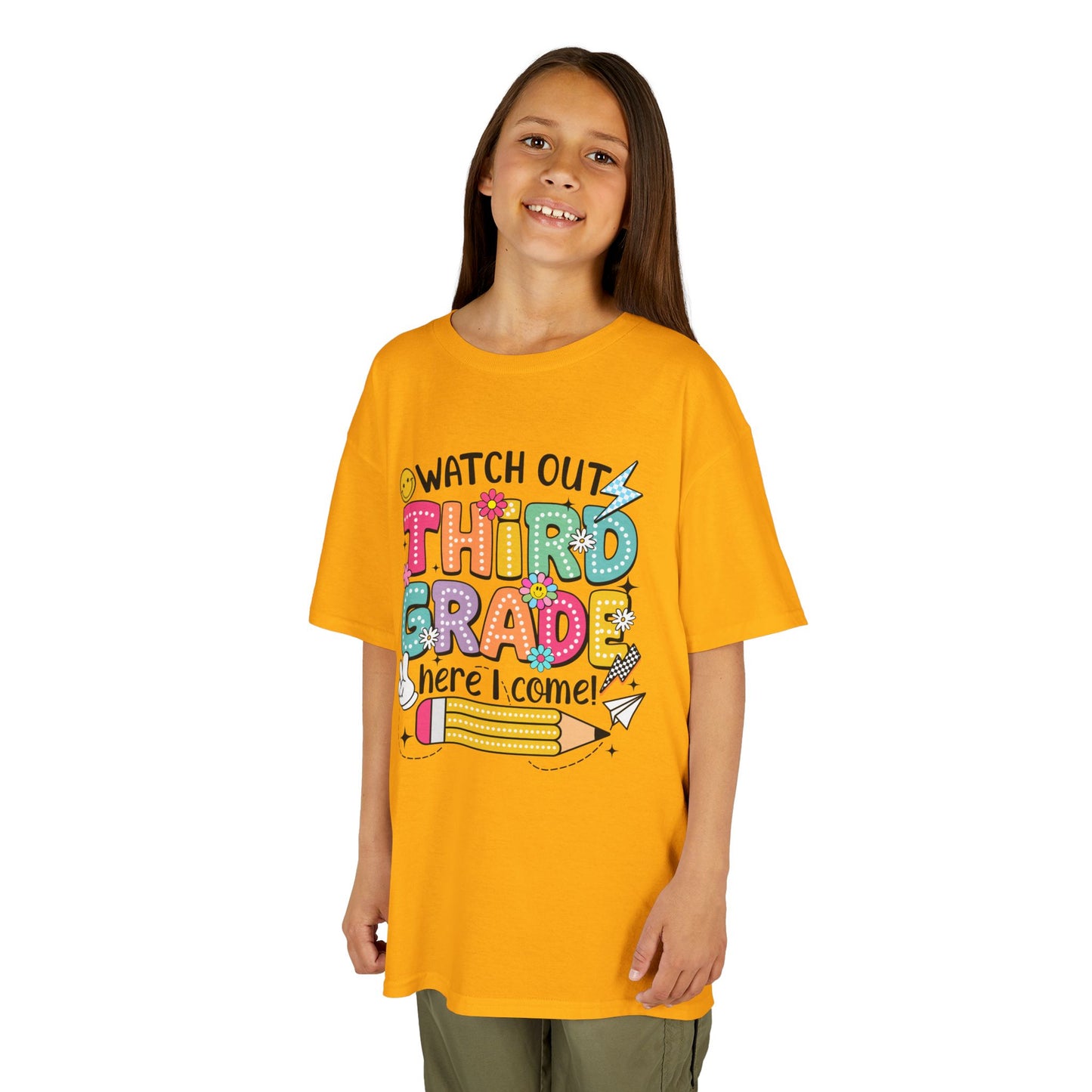 Third Grade Back to School Kids Tee — "Watch Out Third Grade Here I Come"