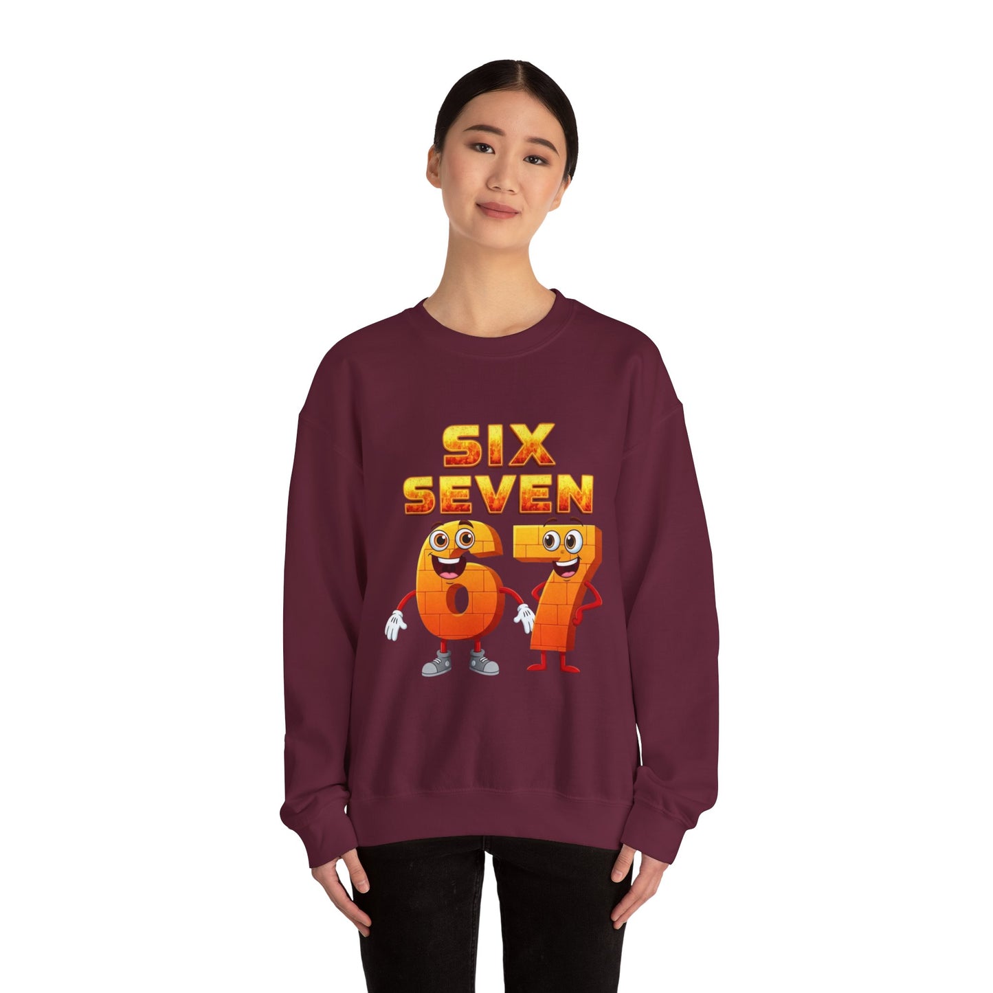 Six Seven 67 Cartoon Graphic Sweatshirt