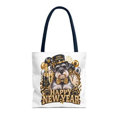 New Year Puppy Tote - Happy New Year Schnauzer Party Bag