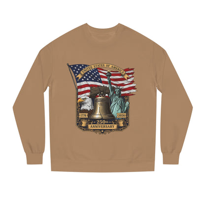 Liberty 250th Anniversary Sweatshirt — American Flag, Liberty Bell & Statue of Liberty Graphic