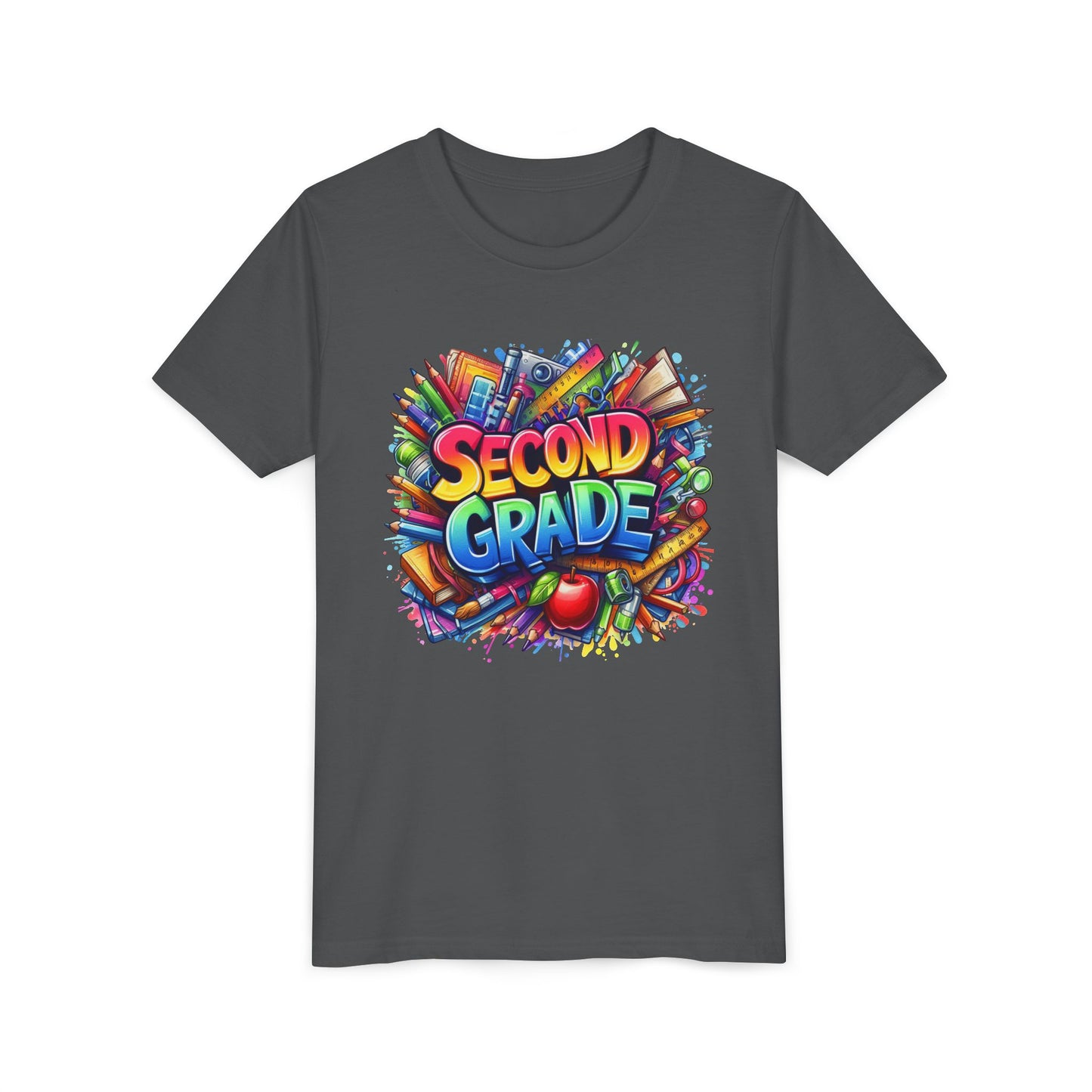 Second Grade Youth Tee — Colorful Back-to-School Kids T-Shirt