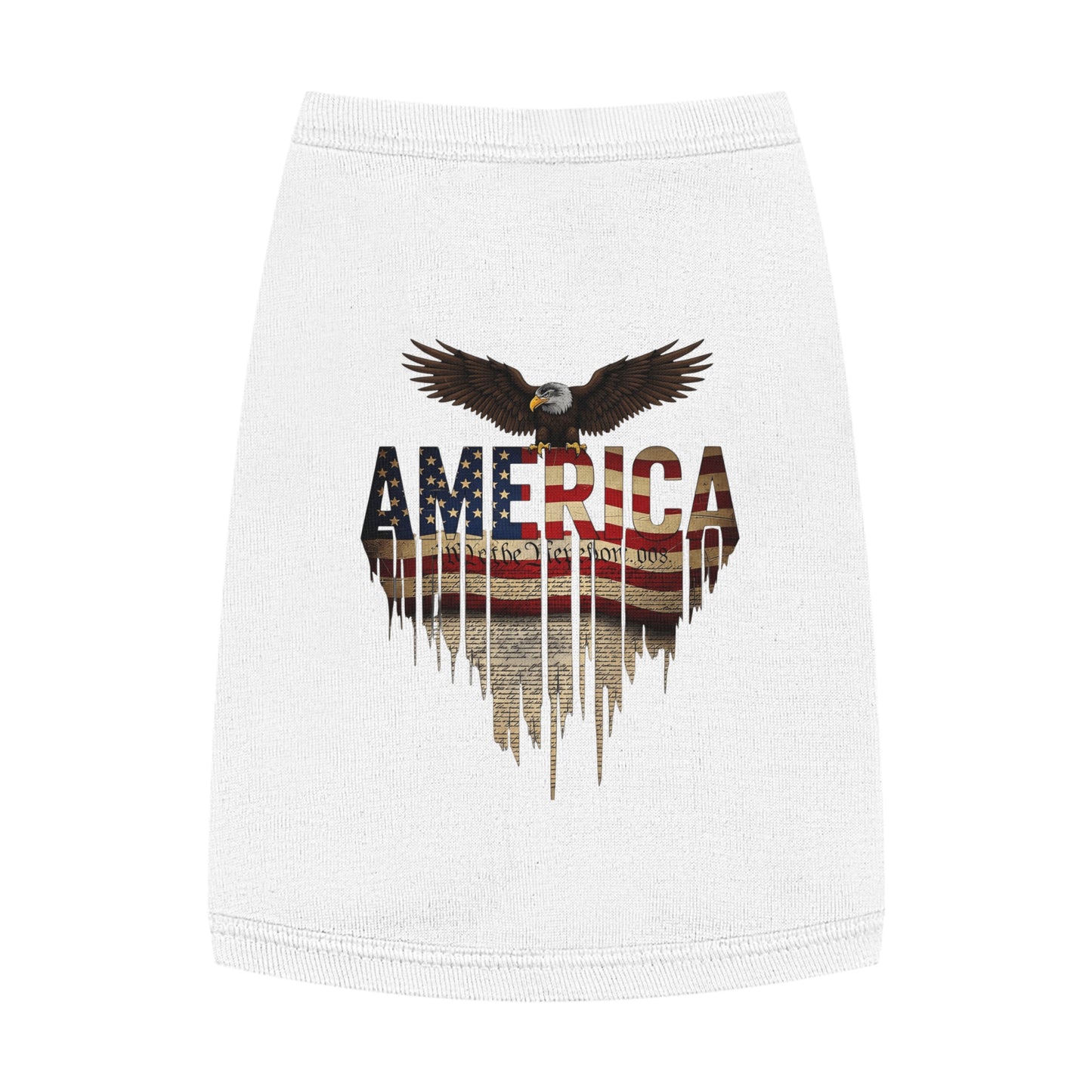 Patriotic Pet Tank Top – American Flag & Bald Eagle Dog Shirt