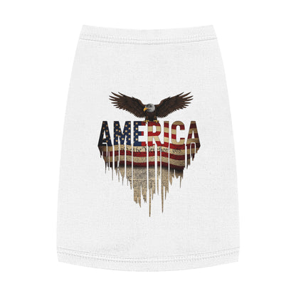 Patriotic Pet Tank Top – American Flag & Bald Eagle Dog Shirt