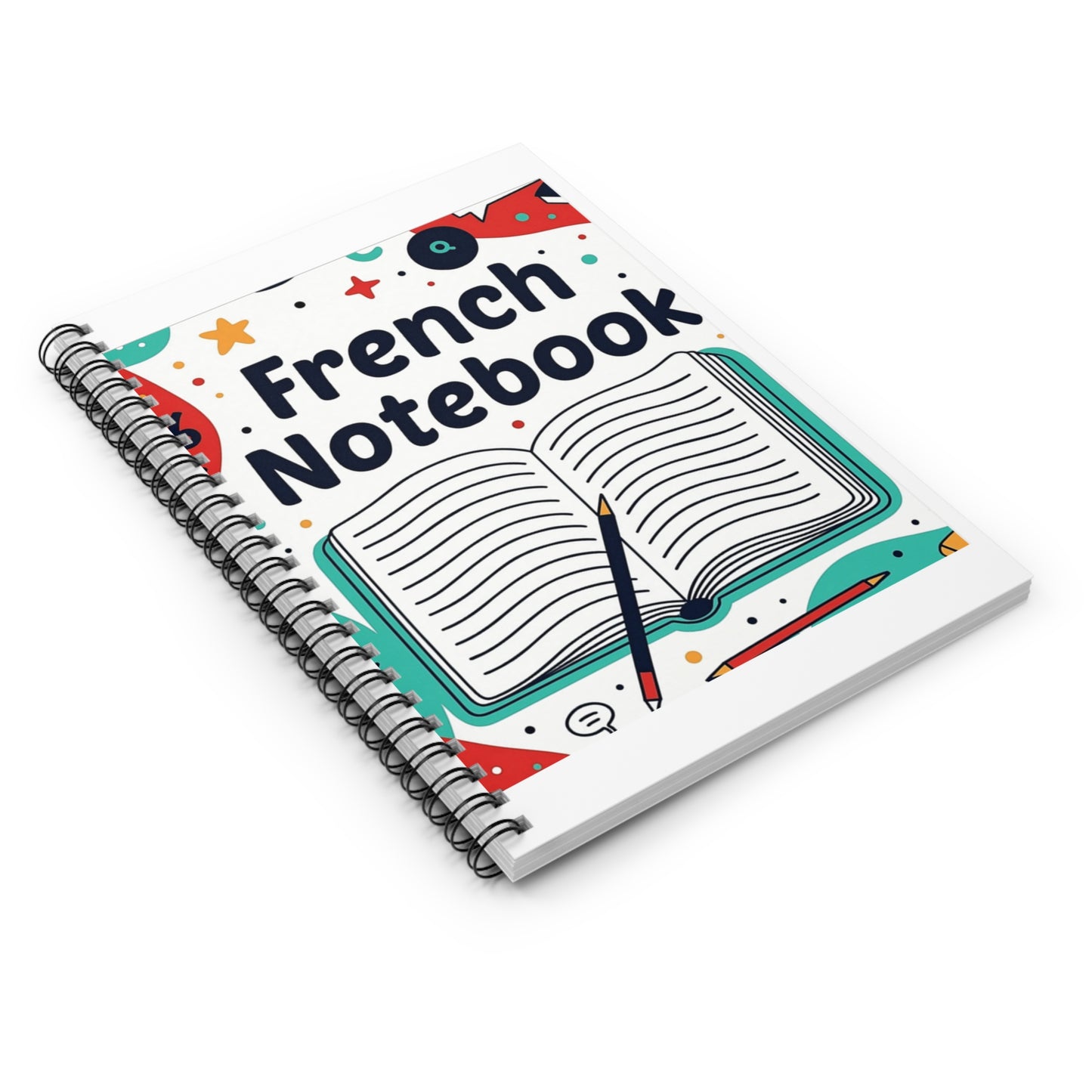 French Notebook Spiral Ruled Journal — School Notebook for Students & Language Learners