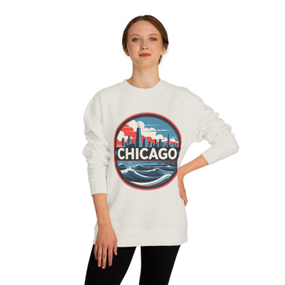 Chicago Skyline Crewneck Sweatshirt — Retro Cityscape Lakefront Design