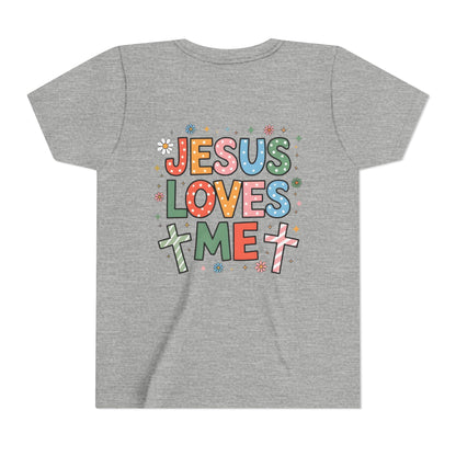 Youth Tee — "Jesus Loves Me" Colorful Christian Kids T-Shirt
