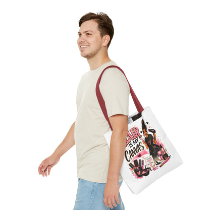 Hair Is My Canvas Tote Bag — Stylist Makeup Artist Cosmetic Accessories Tote